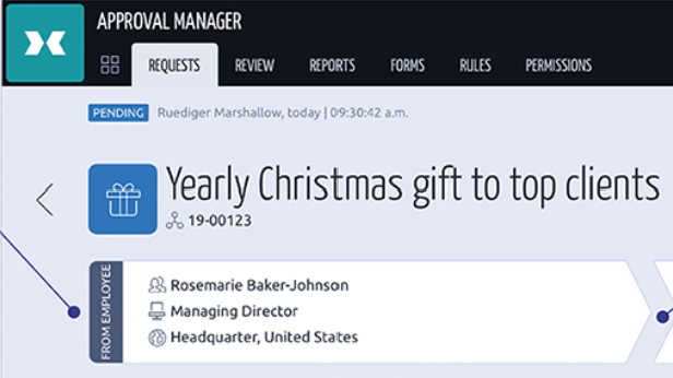 screenshot of EQS Approval Manager
